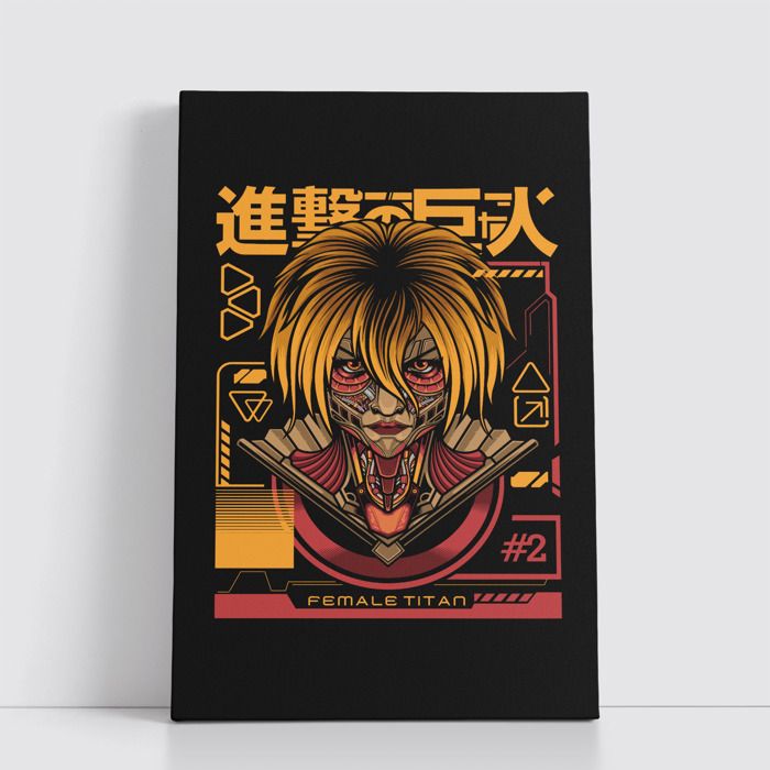 Tableau Manga Japonais sur Toile – Affiche Murale Attack on titan 25x40 cm pour Déco Otaku 17