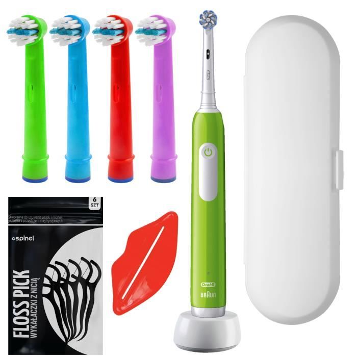 Elektrisk tandborste - Oral B - Junior Pro 6 Plus - 3 lägen - 4 borsthuvuden - med fodral och tillbehör