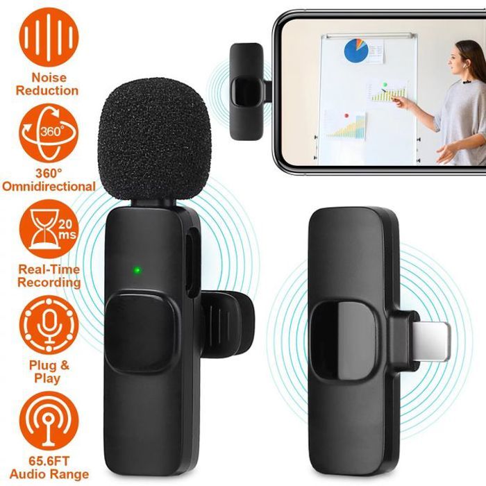 Microphone cravate sans fil k9 type c