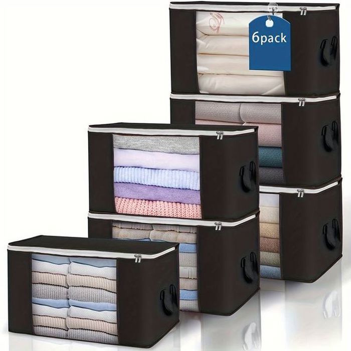 Sacs de rangement - Noname - Ensemble de 6 - Transparent - Tissu épais - 90L