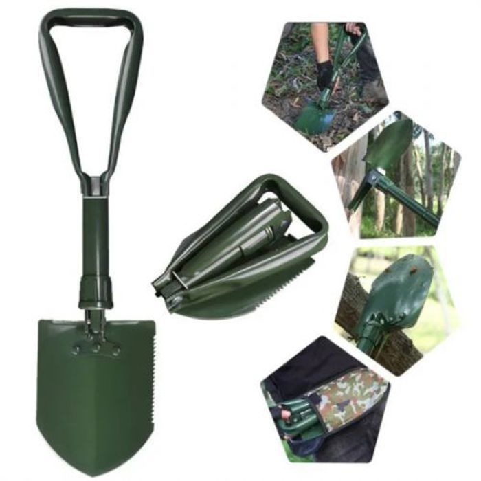 Pelle Pliante Multifonctionnelle - Non spécifié - 46cm - Acier allié - Poignée antidérapante - Pochette incluse