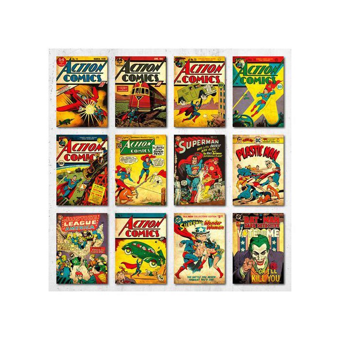Poster A5 - DC - Classic Comic Book Covers - Collection 2 - 12 Posters - Papier photo 350g