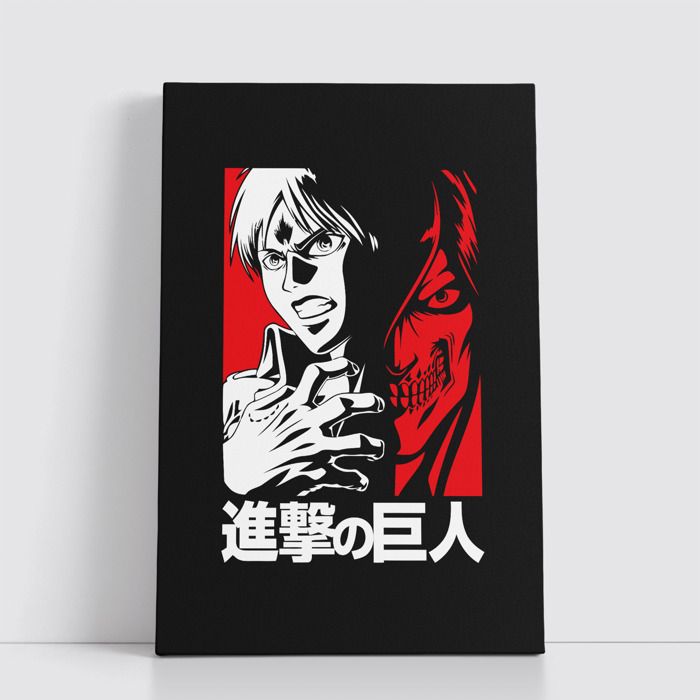 Tableau Manga Japonais sur Toile – Affiche Murale Attack on titan 25x40 cm pour Déco Otaku 9