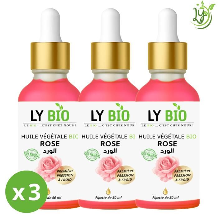 LYBIO PACK HUILE ROSE 50ml - PIPETTE LOT DE 3 bouteilles