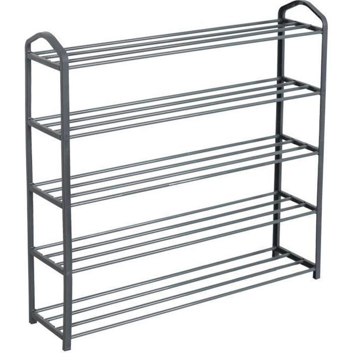 Meuble à chaussures en métal 5 niveaux 62 x 20 x 79 cm – Réf. XJ53