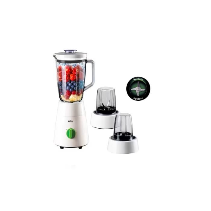 BLENDER JB0153bol en verre VERRE BLANC + 2 GRINDERS BRAUN