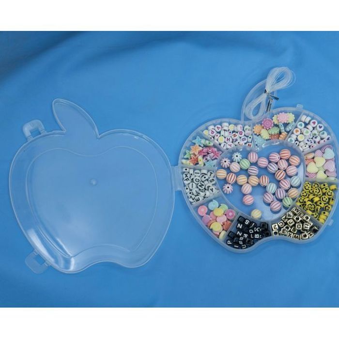 Boîte à perles avec alphabet pour projets de fabrication de bijoux