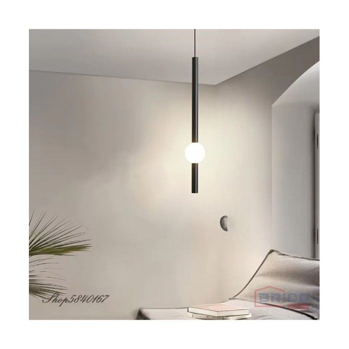 Suspension Luminaire - Cork - Noire - 8x60 cm - LED 10W - Lumière chaude 3000K