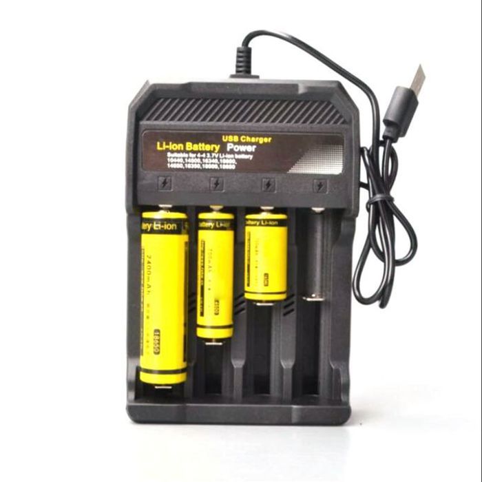 Chargeur de batterie à 4 fentes, li-ion, chargement usb, chargeur de piles