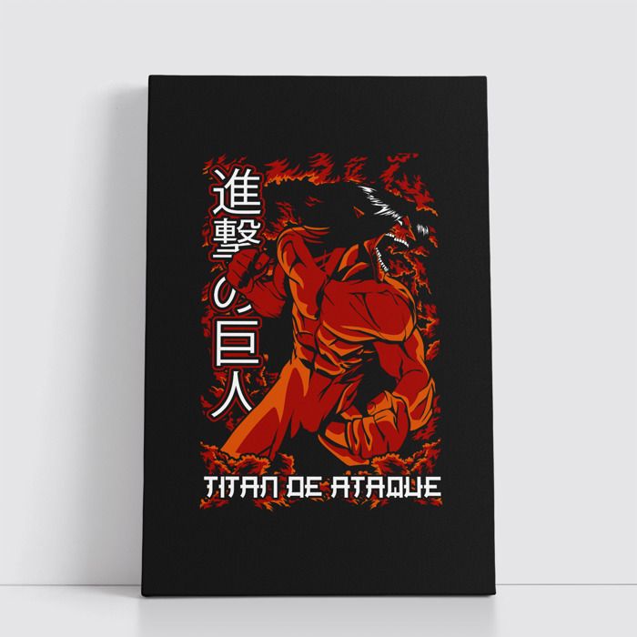 Tableau Manga Japonais sur Toile – Affiche Murale Attack on titan 25x40 cm pour Déco Otaku 25