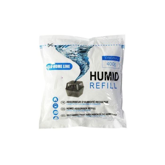 Elg HOME LINE Recharge Déshumidificateur à granulés 400g, Anti-humidité Absorbeur