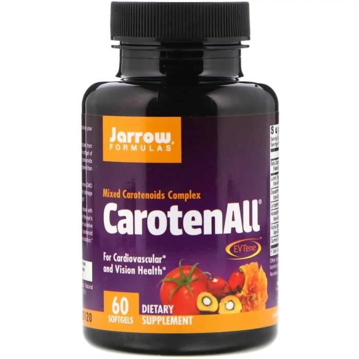 JARROW FORMULAS CarotenALL (Pour la santé cardiovasculaire et visuelle) 60 Softgels