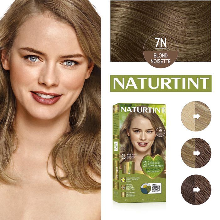 Coloration Cheveux - NATURTINT - 7N BLOND NOISETTE - Sans Ammoniaque - Crème - Tous Types de Cheveux