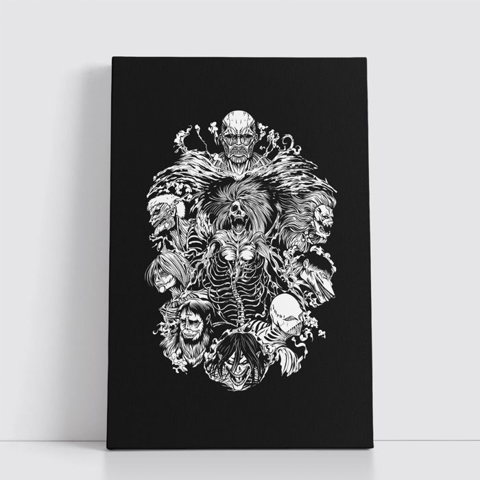 Tableau Manga Japonais sur Toile – Affiche Murale Attack on titan 25x40 cm pour Déco Otaku 30