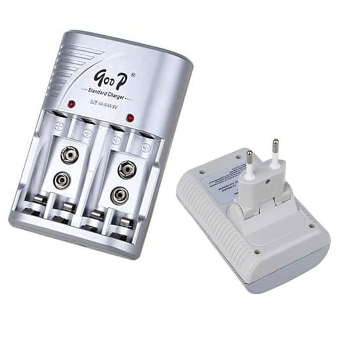 Goop chargeur de pile, chargeur de batterie standard pour piles rechargeables aa/aaa