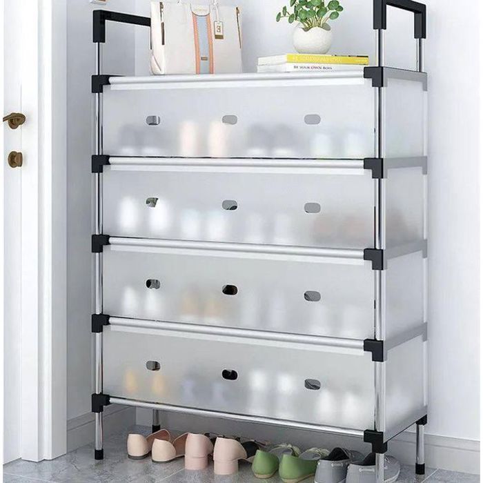 Étagère à Chaussures multicouche anti poussière armoire de rangement meuble chaussures