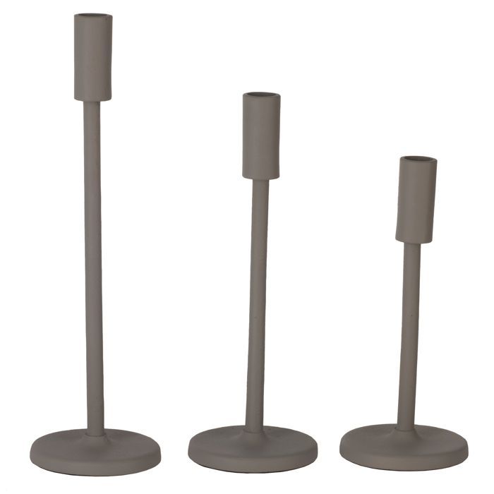 Bougeoir - JELLICOE - 28 cm - Aluminium - Intérieur - Gris