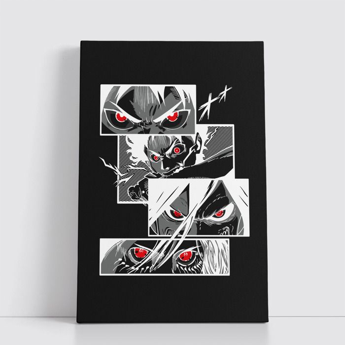Tableau Manga Japonais sur Toile – Affiche Murale Attack on titan 25x40 cm pour Déco Otaku 15