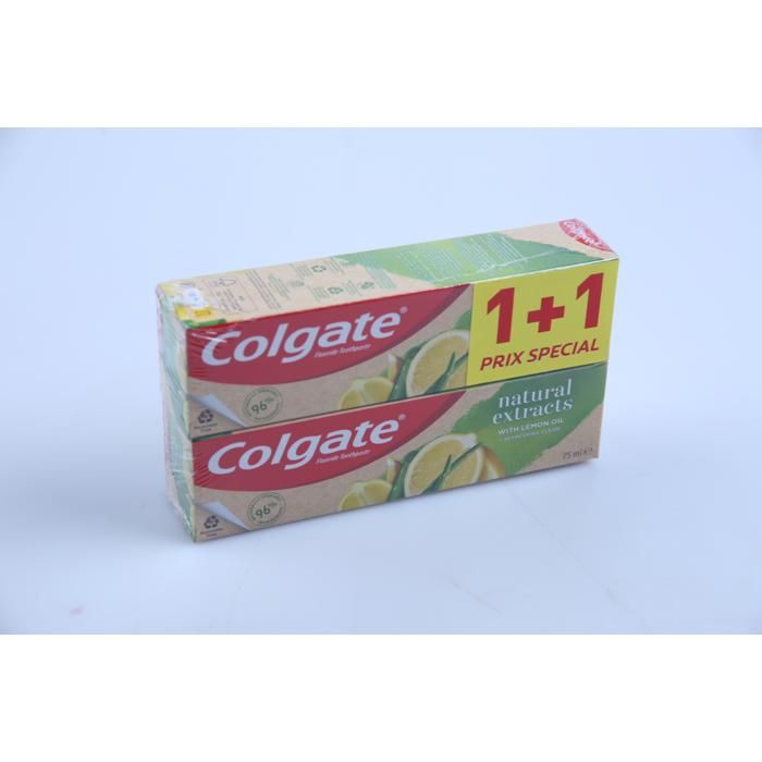 Dentifrice - COLGATE - Naturals - Citron - 75 ml - 1+1 à -70 % - Sans conservateur