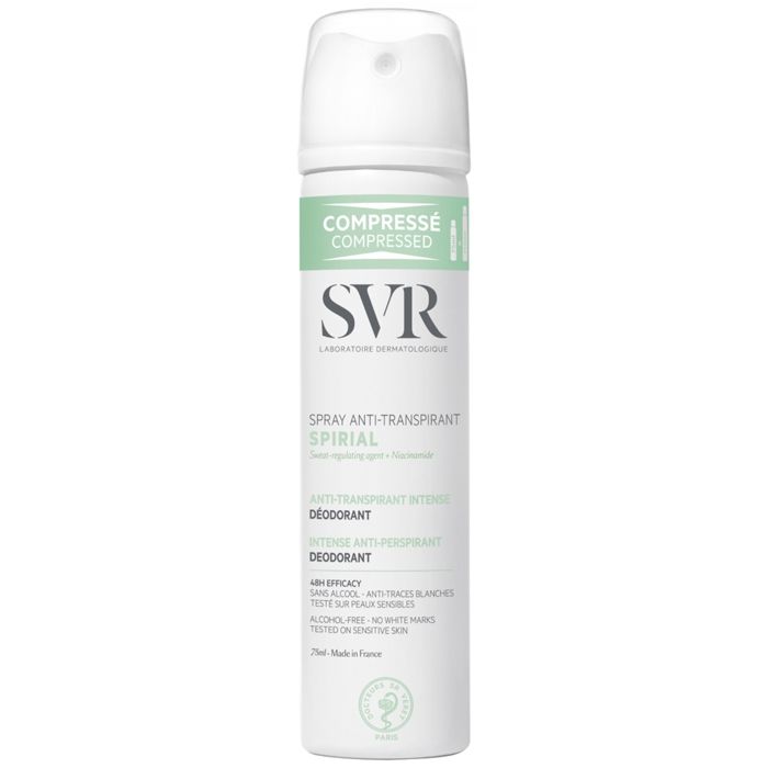 Spray anti-transpirant - SVR - Spirial - 75ml - Efficacité 48h - Haute tolérance - Fini sec