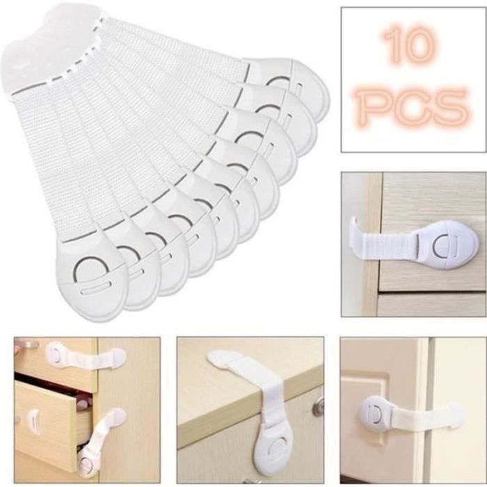 Sécurité pour bébé - YWEI - Fermeture Serrure Infantile pour Placard Porte Tiroir - Lot de 10