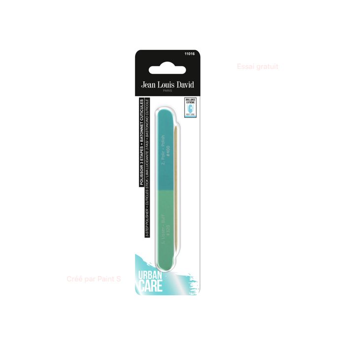 Bloc polissoir 3 étapes+Batonnets Bois- Couleurs Aléatoires- JLD