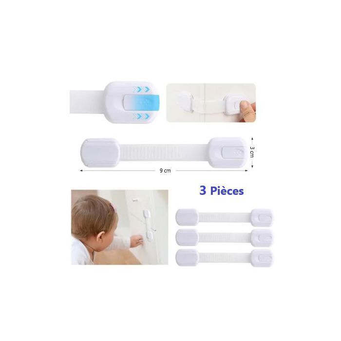 (3 Pc ) Serrure de Sécurité pour Tiroir  Armoire,  Placard pour la sécurité d'enfant,