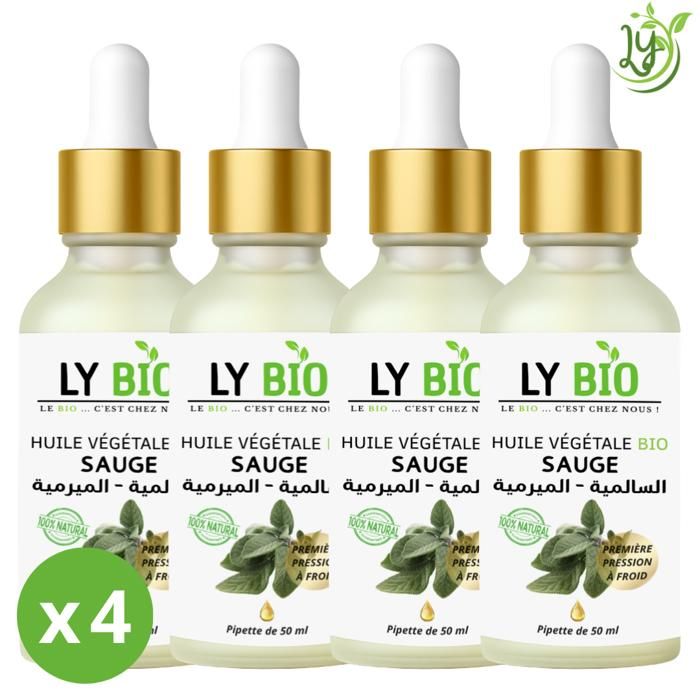 LYBIO PACK HUILE SAUGE 50ML - PIPETTE LOT DE 4 bouteilles