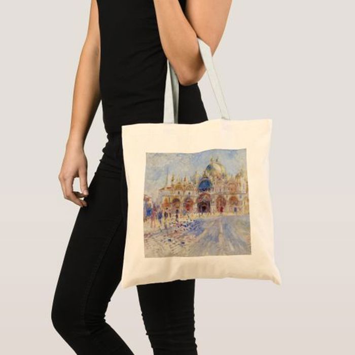 Tote Bag La Piazza San Marco, Venise, 1881 (huile sur toile Unique, haute qualité
