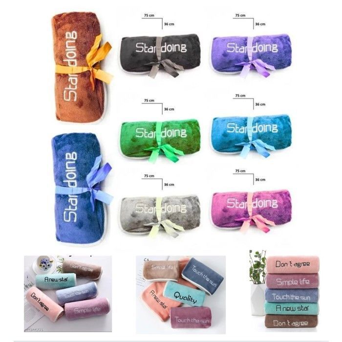 Serviette de bain en coton vert menthe 36 x 75 cm (Couleur et signature aléatoire)