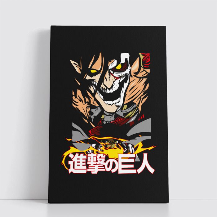 Tableau Manga Japonais sur Toile – Affiche Murale Attack on titan 25x40 cm pour Déco Otaku 23