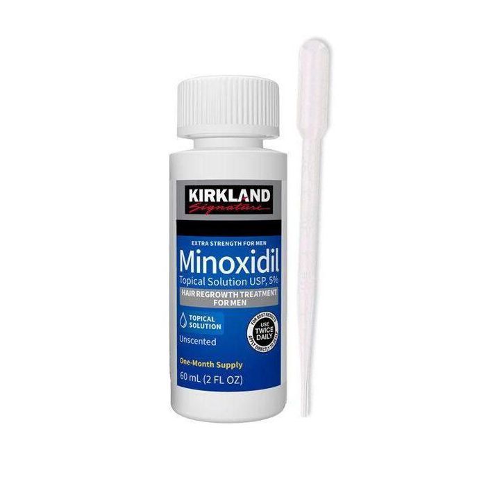 Minoxidil 5% - KIRKLAND - Traitement anti-chute - 60ml - Pour hommes - Extra-fort