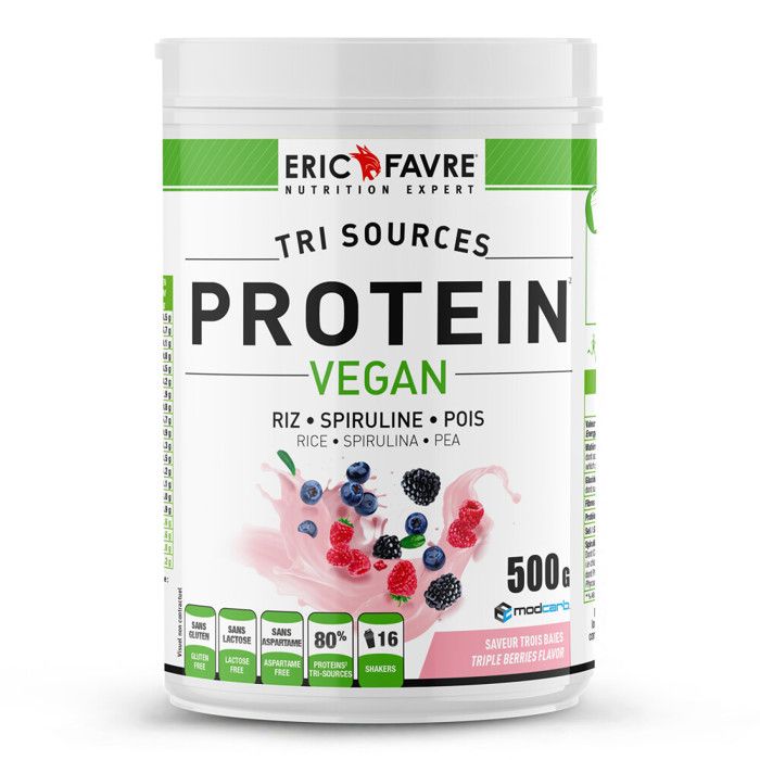 Protéines végétales Eric Favre - Protéines Vegan - Triple Berry 500g
