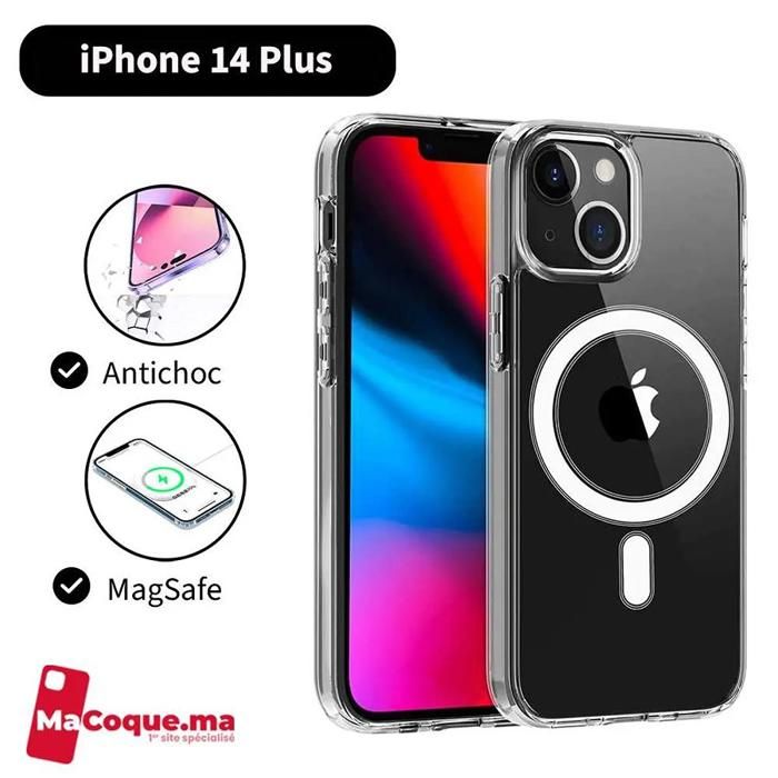 Coque iPhone 14 Plus Transparente MagSafe Antichoc Anti-Jaunissement