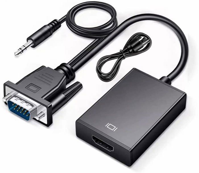 Sortie VGA mâle vers HDMI 1080P HD plus Audio TV AV HDTV, adaptateur de convertisseur de câble vidéo