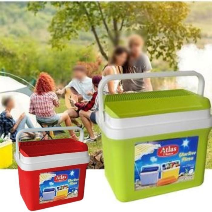 Atlas Glacière de Camping en plastique 28L pour pique-nique, voiture de plage (Couleur aléatoire)