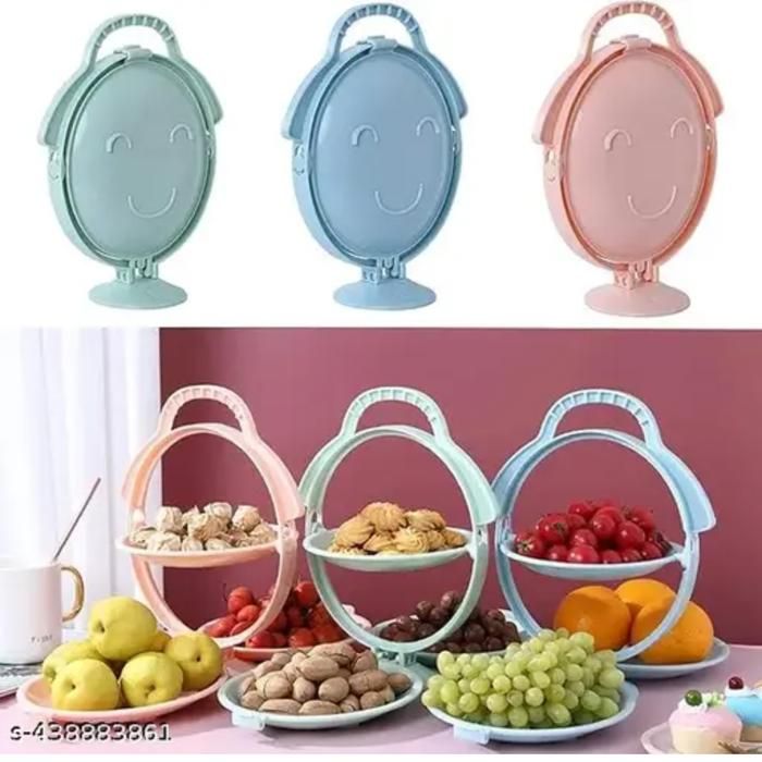 Plat de fruits innovant avec un visage souriant : une esthétique ludique pour chaque occasion(Couleur aléatoire)