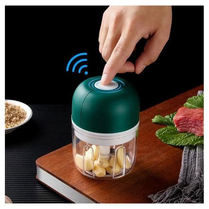 Mini Hachoir Électrique Rechargeable USB - Pour Ail, Oignon et Viande