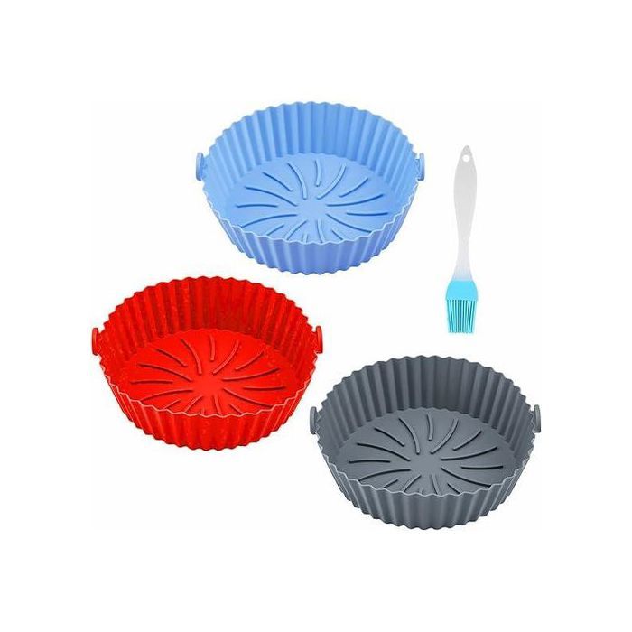 3 Pièces Accessoire Air Fryer, Silicone Pot pour Airfryer, Accessoires pour Friteuse Réutilisable