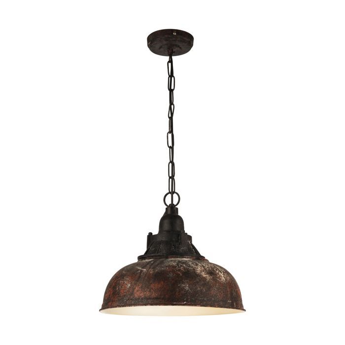 Suspension - GRANTHAM - E27 - Acier marron antique - D370mm - 1x60W