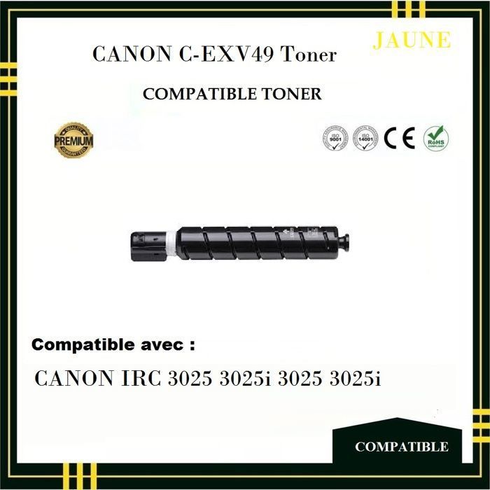 Toner Compatible - CANON - C-EXV49 - Jaune -  Impression Laser