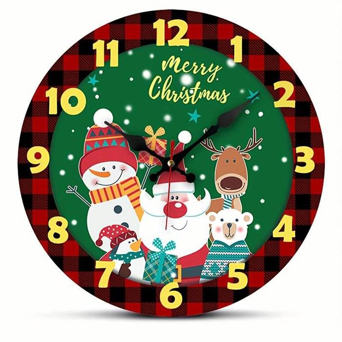 Horloge Murale Design Père Noël, Bonhomme de Neige & Renne