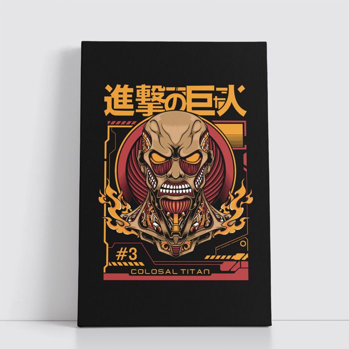 Tableau Manga Japonais sur Toile – Affiche Murale Attack on titan 25x40 cm pour Déco Otaku 18