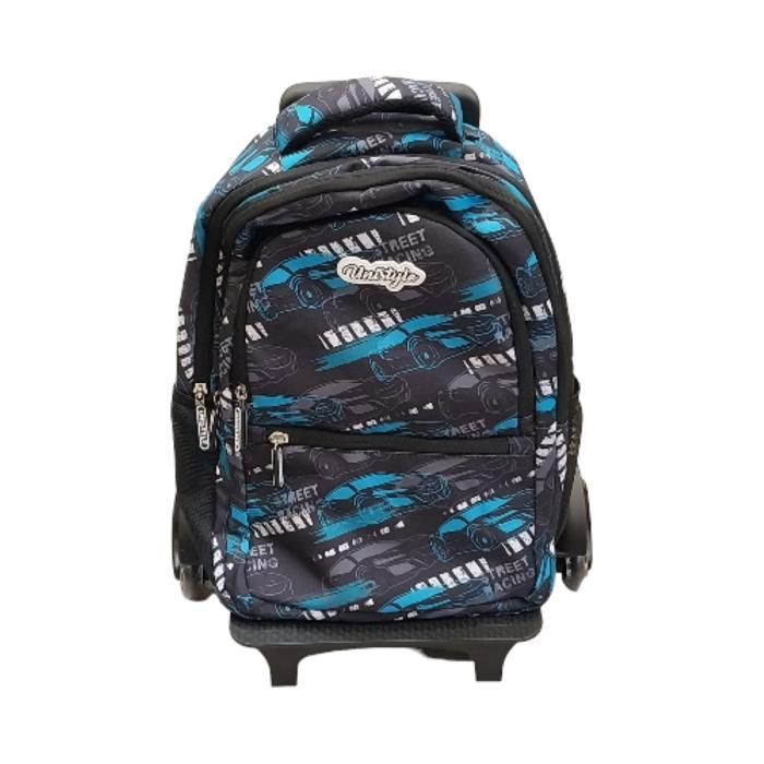 TROLLEY 40CM 4POCHES TISSU MOTIFS 3ROUES GARCON
