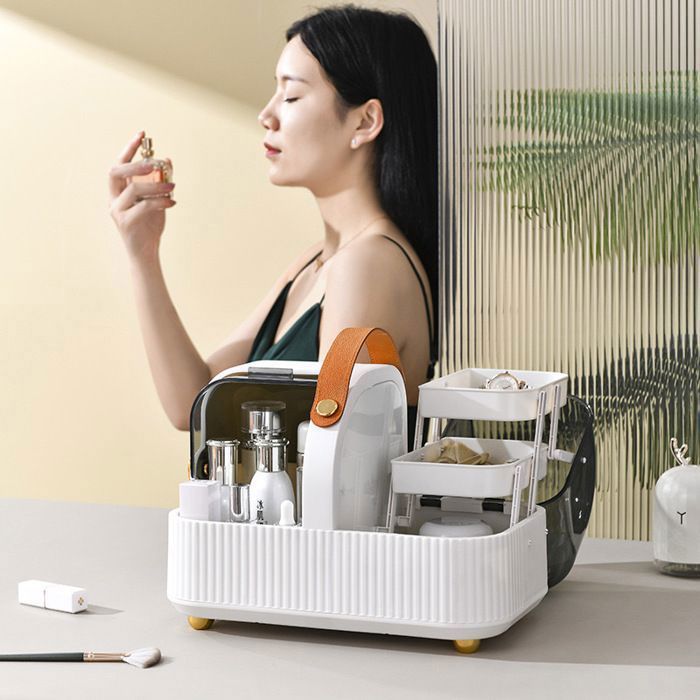 Organisateur de maquillage, vitrine à cosmétiques avec boîte de rangement