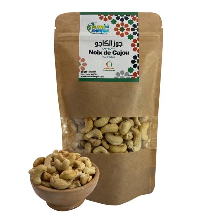 Noix de Cajou Semi-Grillées Sans Sel 100% Pure et Naturelle - 200g - NUTRIENERGIE