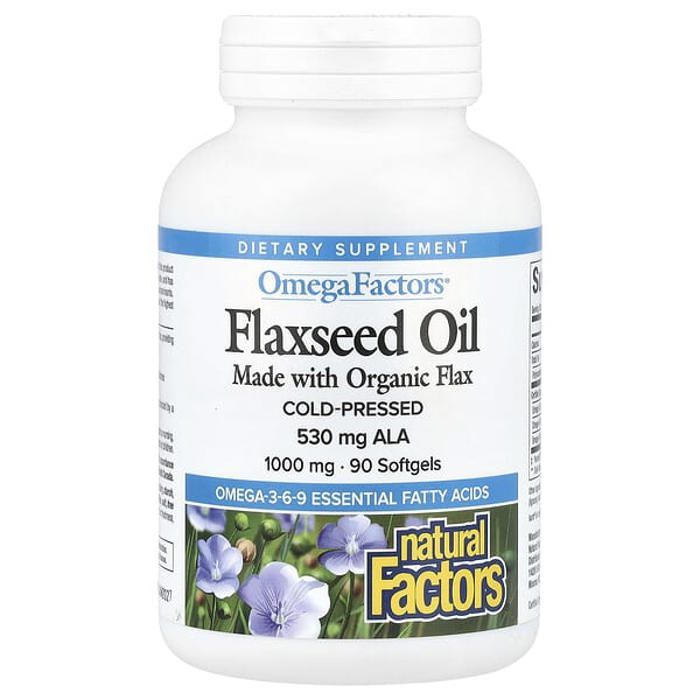 Natural Factors - OmegaFactors, Flaxseed Oil, 1,000 mg, 90 Softgels
