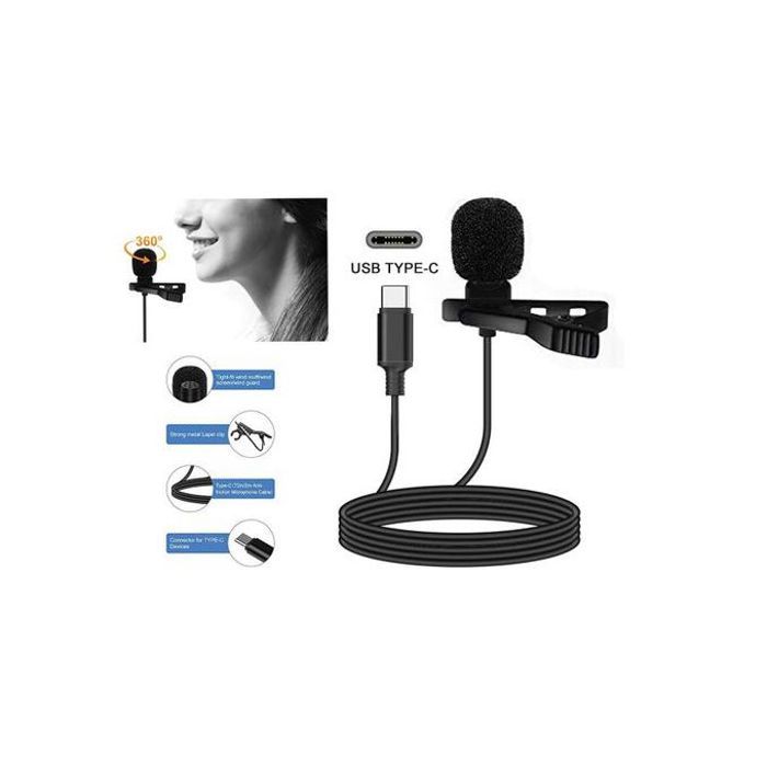 Micro cravate type c enregistrement audio vidéo