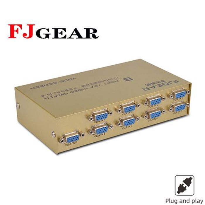 8 en 1 8 Ports Commutateur VGA Boîte Commutateur Répartiteur Vidéo Sélecteur Moniteur PC