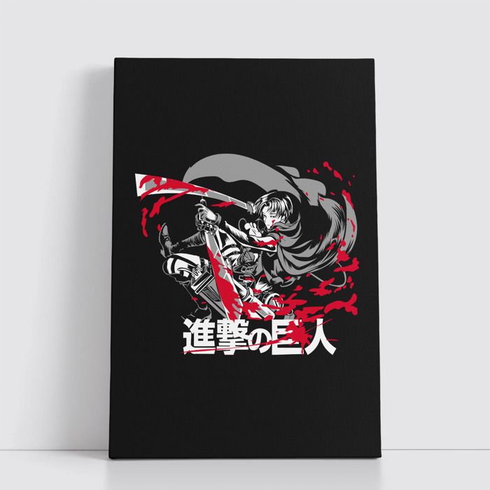 Tableau Manga Japonais sur Toile – Affiche Murale Attack on titan 25x40 cm pour Déco Otaku 19